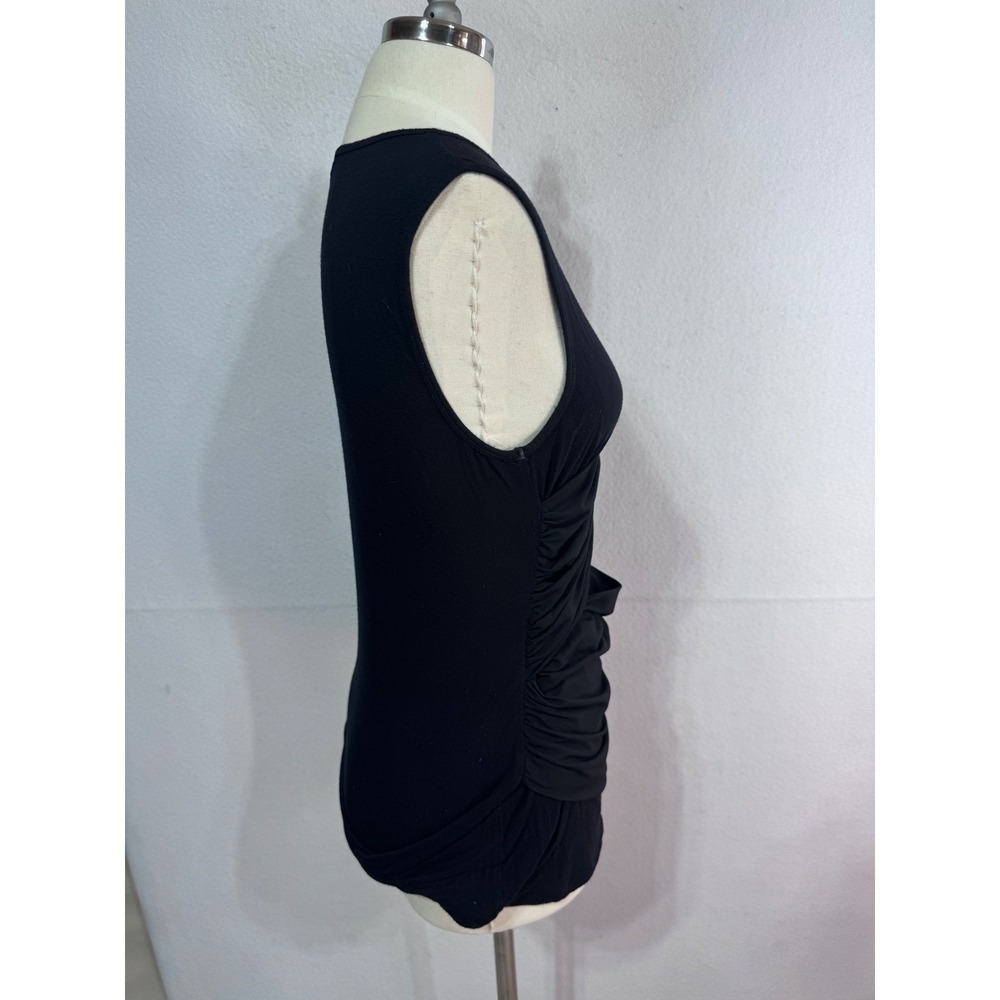 Cabi M Black Tank Top Women's Ruched Drape Sleeveless - Picture 7 of 9
